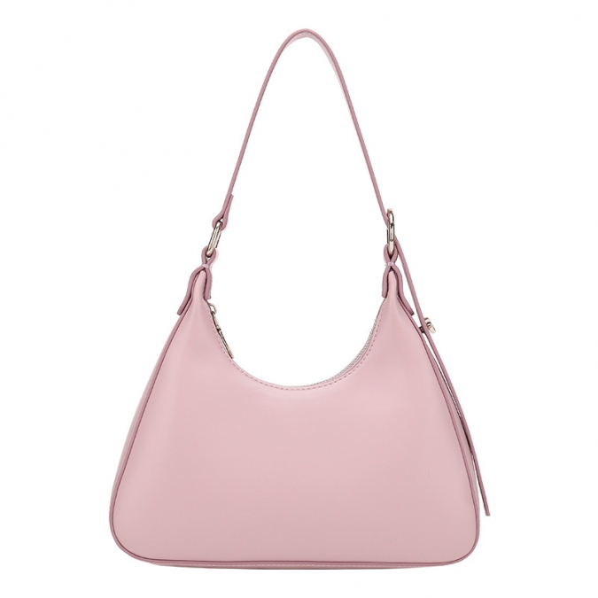 Pink Colour PU Shoulder Hobo Bags