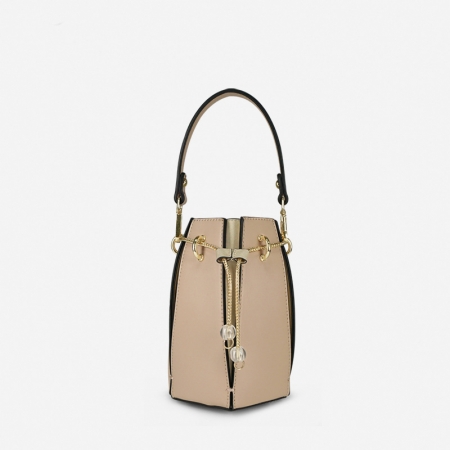 Fashion Ladies Drawstring Handbag PU Leather Bucket Crossbody Bag