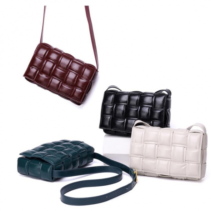 Custom High Quality Brands Fashion Ladies Woven PU Leather crossbody Bags 