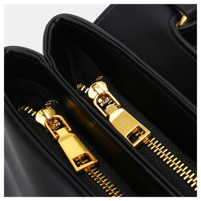 guangzhou oem pu élingue en cuir noir couleur élégante serrure sac à main pour dames 