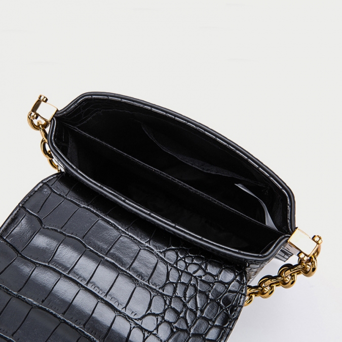wholesale sac à bandoulière en cuir de crocodile noir pour femmes 