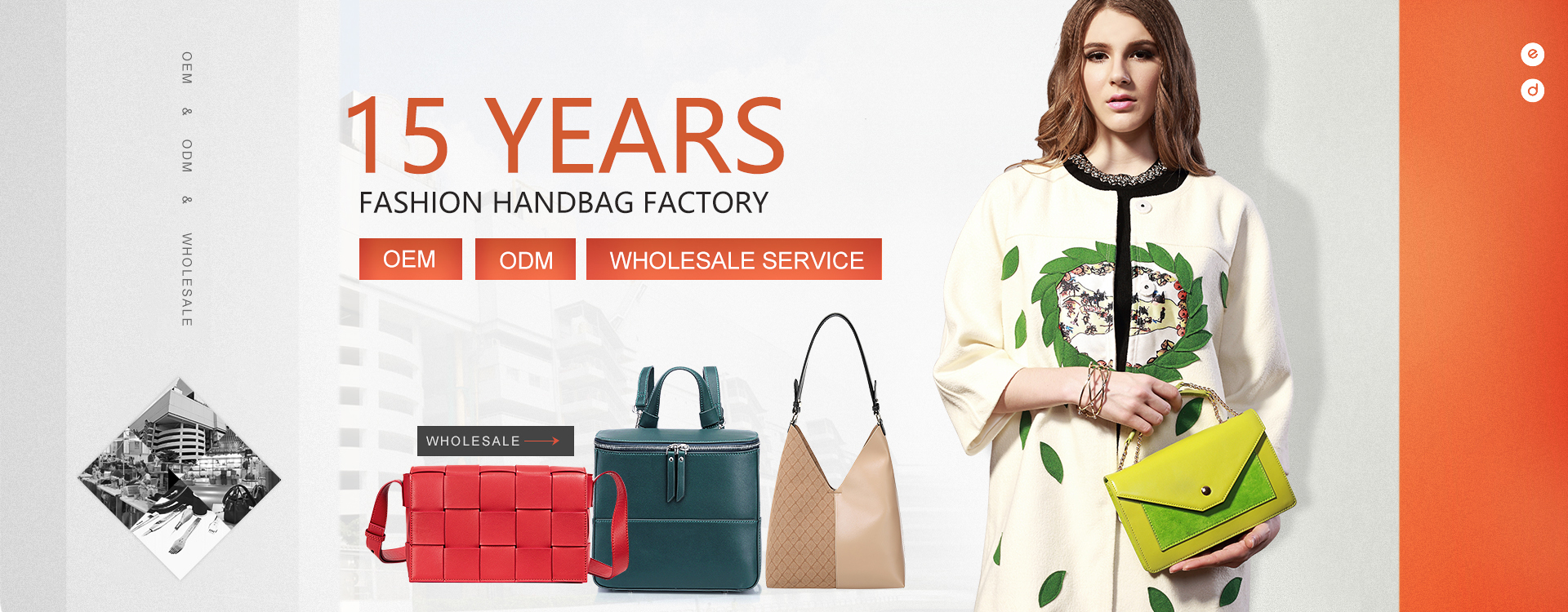 Fashion PU leather handbag factory
